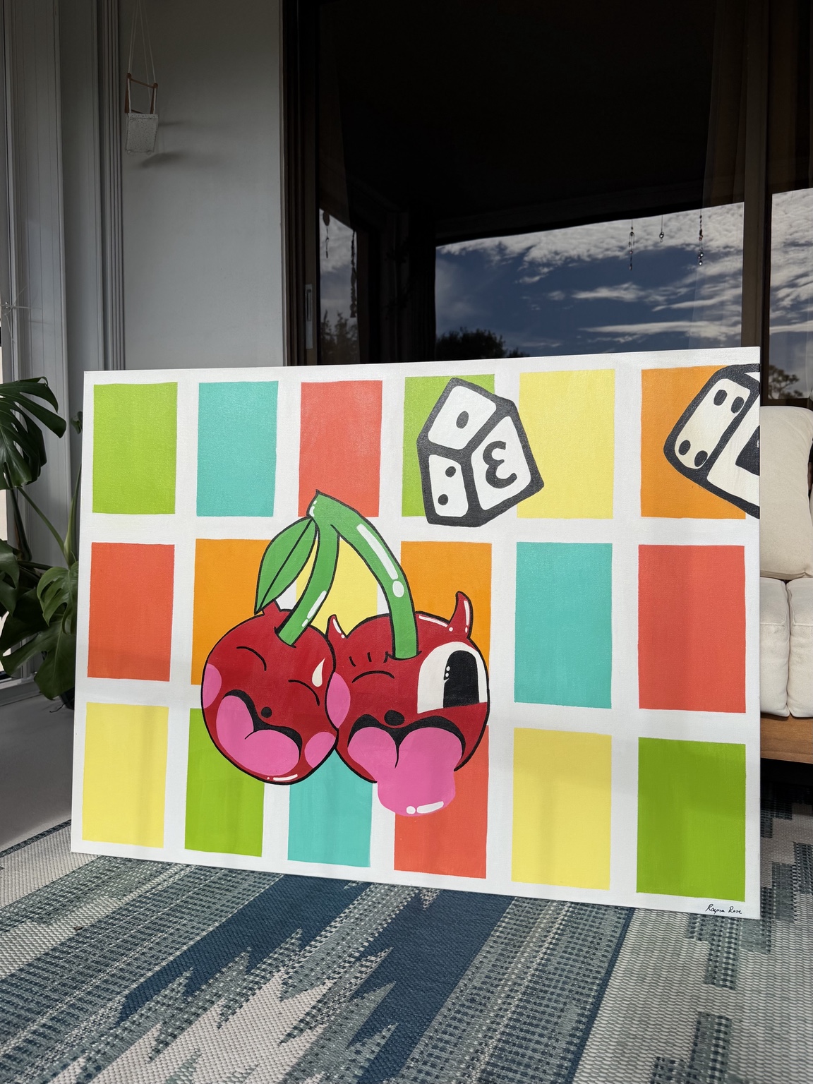Lucky Cherries painted by Rayna